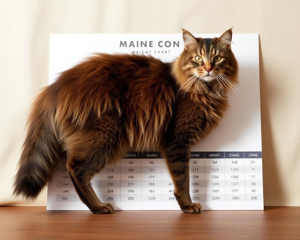 Maine Coon weight chart showing growth progression