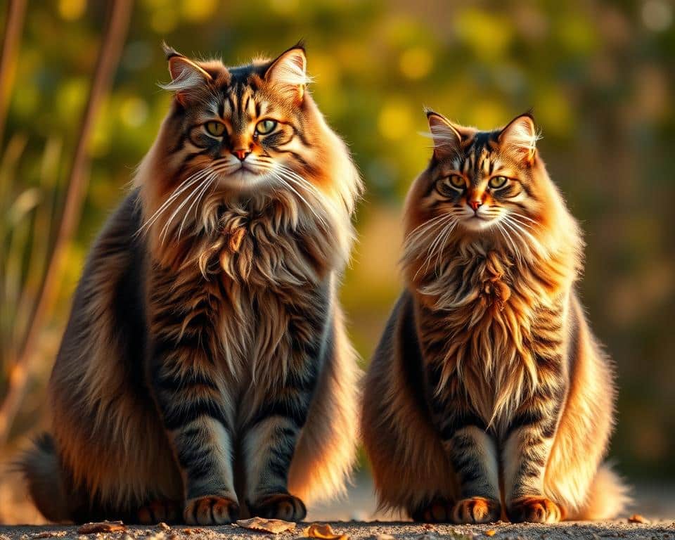 Male female Maine Coon size comparison